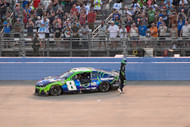 Kyle Busch after his wreck at Ally 400 post-wreck at Pocono